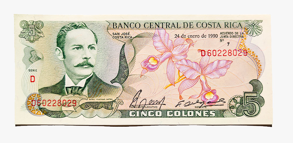 Orchidées du Costa Rica — La Guaria morada, fleur nationale et symbole vivant 8 Costa Rica Orchidee monnaie Guarianthe skinneri